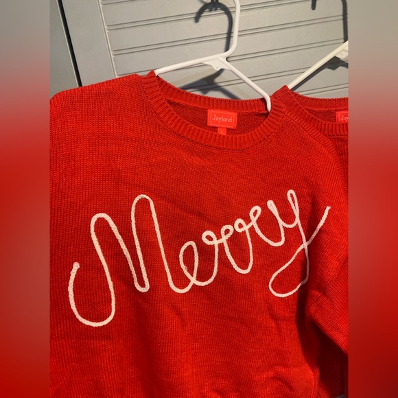 Joy Land  Set Of 2 RED Long Sleeve Knitted  Casual Fitted Sweater Size L & XL - Picture 3 of 6